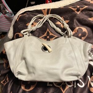 Paolo Masi Vintage EUC White Leather Bag with Silver and Tusk Accents